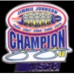 JIMMIE JOHNSON 5 TIMES NASCAR CHAMPION PIN